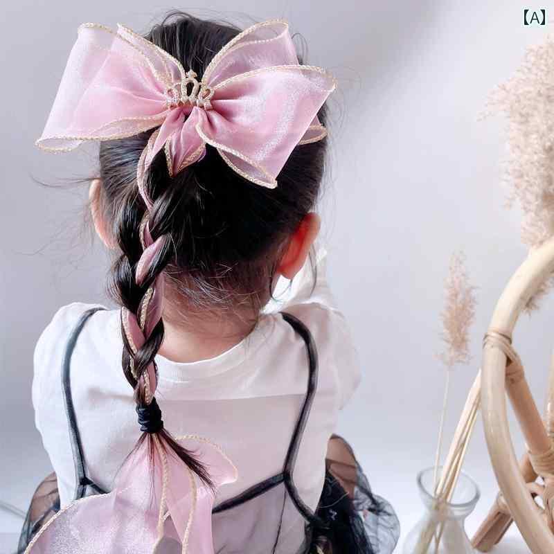 ヘアーアクセサリー 女子 キッズ 子供 女子 ストリーマー リボン ヘアピン ベビー クラウン ティアラ ..