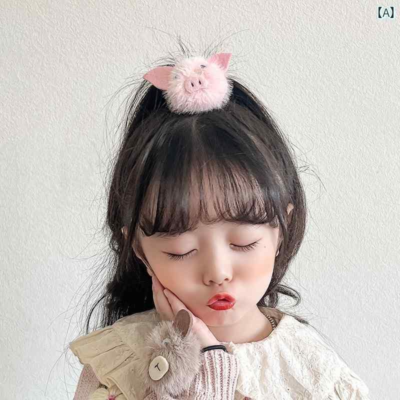 ヘアーアクセサリー 女子 キッズ 子供 秋冬 動物 ぬいぐるみ ヘア バンド キュート かわいい ヘア ロー..