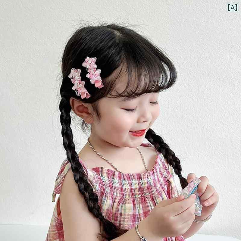 ヘアーアクセサリー 女子 キッズ 子供 ゼリー カラー スター ヘア クリップ かわいいお こ サイド ヘア..