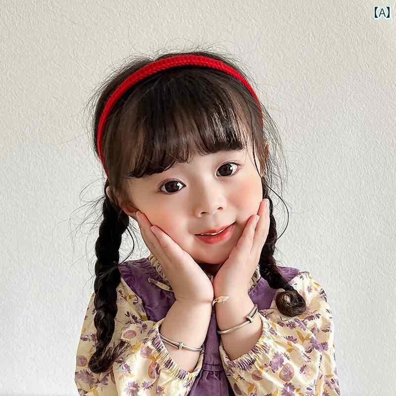 ヘアーアクセサリー 女子 キッズ 子供 カラフル ニット ウール ヘッド バンド 韓国 薄手 涼しい エッジ 歯 滑りくい 髪 ヘッド バンド ベビー ヘアピン 女子 帽子