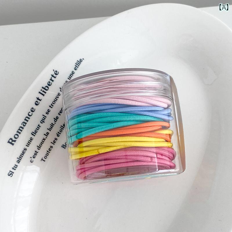 高め ポニーテール 女の子 女の子 女の子 カラフル シンプル ヘア ロープ 髪 傷つけ い 子供 ゴム バン..