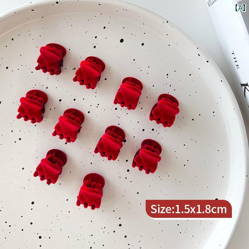 ヘアーアクセサリー 女子 キッズ 子供 髪 サイド ブローク ヘア クリップ 赤 ラブ ヘア クリップ 赤ち..