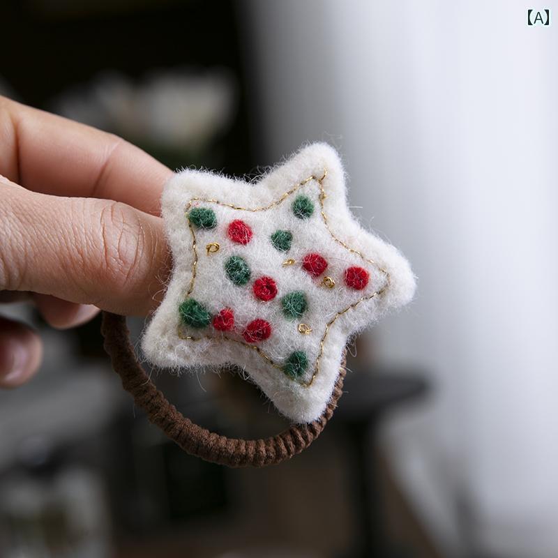 秋冬 ヘア バンド かわいい ウール フェルト スター クリップ 女の子 女の子 ベビー レザーケース 少女..