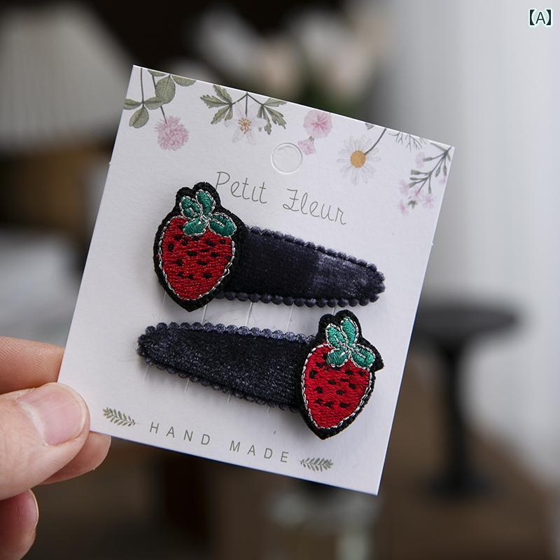 ヘアーアクセサリー 女子 キッズ 子供 韓国 子供 ヘア クリップ かわいい 赤ちゃん 刺繍 愛 花 クリッ..