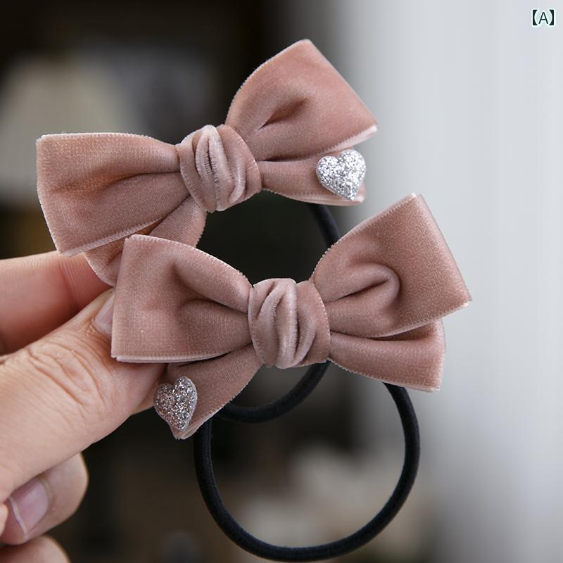 韓国 ヘア バンド 赤お祝い リボン ポニーテール ゴム バンド 少女 頭 花 ベビー クリップ 髪