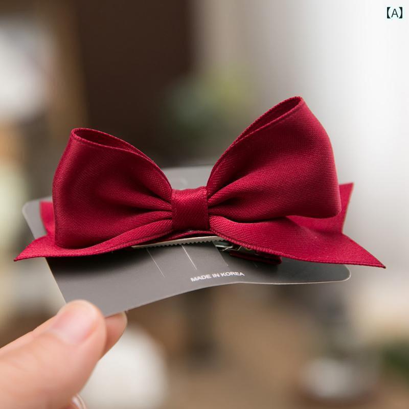 韓国 ヘアピン かわいい 立体 リボン 圧力 クリップ プリンセス クリップ 少女 ヘアピン ガール ハート