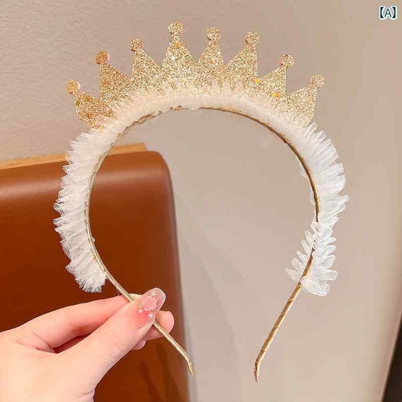 ヘア バンド 小さめ 女の子 女の子 スーパー フェアリー メッシュ プリンセスクラウン ヘアピン パーテ..