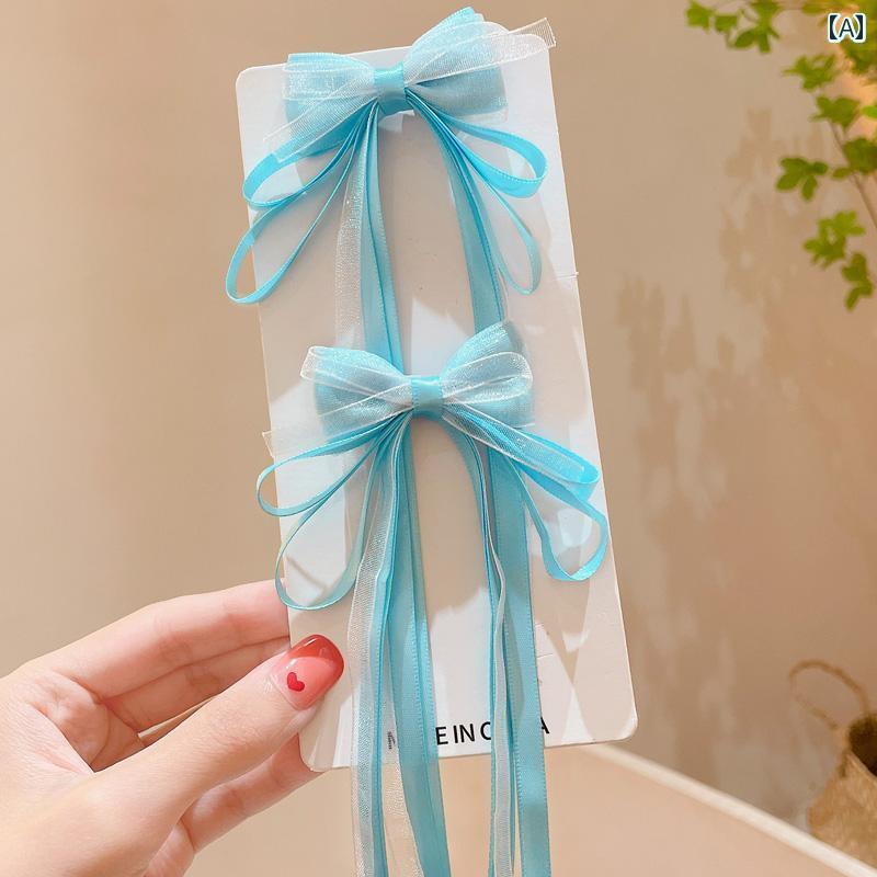 ヘアーアクセサリー 女子 キッズ 子供 子供 スーパー フェアリー リボン リボン ヘアピン 赤ちゃん 編組 髪 頭飾り 少女 フェアリー 髪 カード クリップ ヘア アクセサリー