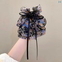 レディース ヘアーアクセサリー スーパー フェアリー フローラル ビッグ リボン ストリーマー 小さめ グラブ クリップ ヘア クリップ 後頭部 サメ クリップ ヘア アクセサリー ヘア クリップ
