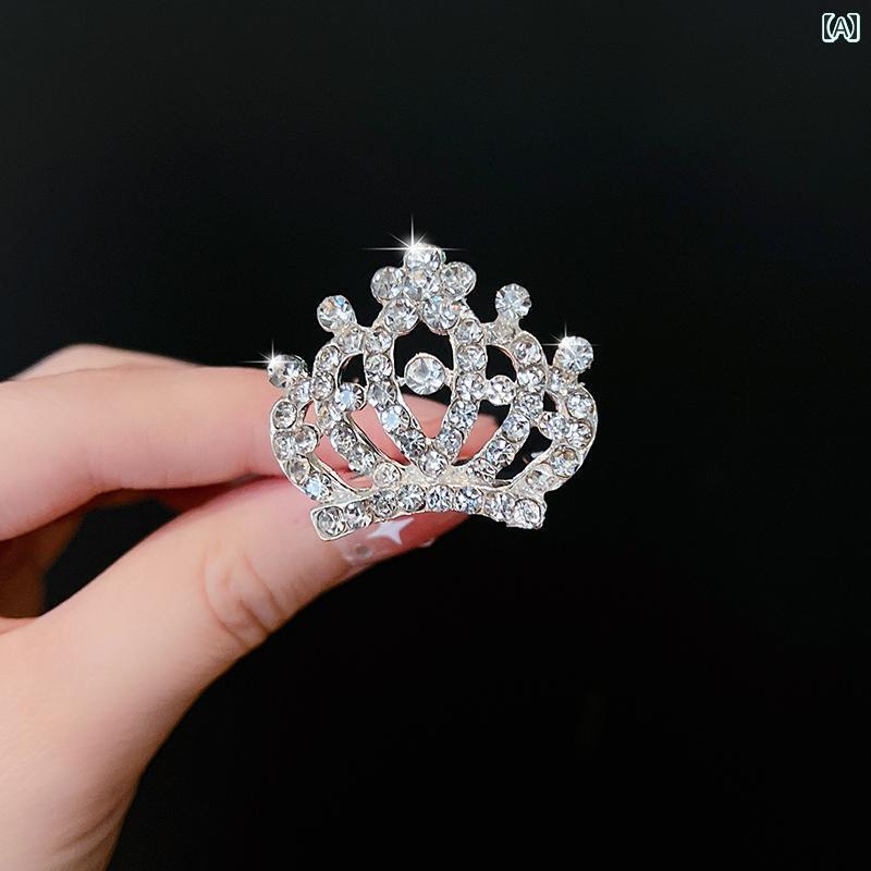 ヘアーアクセサリー 女子 キッズ 子供 プリンセスクラウン ティアラ 子供 コーム 髪 傷つけません 整理 ボール ヘア ボタン クラウン ラインストーン ヘア アクセサリー
