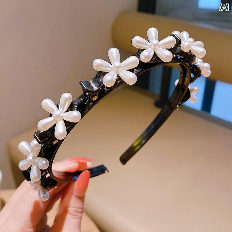 子供 韓国 ヘア バンド ヘ アブ レイダー 女の子 女の子 女の子 パール 滑りにくい 壊れ 髪 ヘアピン ..