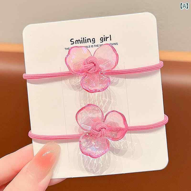 ヘアーアクセサリー 女子 キッズ 子供 花 ヘア バンド 髪 高く 結ん ポニーテール 赤ちゃん 髪 痛め い..