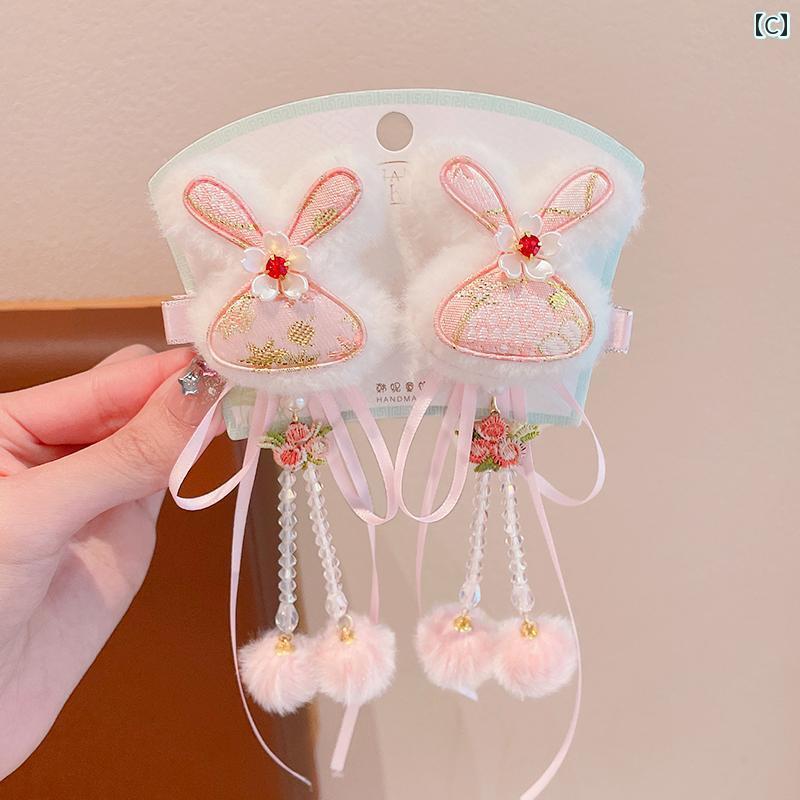 ヘアーアクセサリー 女子 キッズ 子供 アンティーク 刺繍 リボン リボン ヘアピン ...