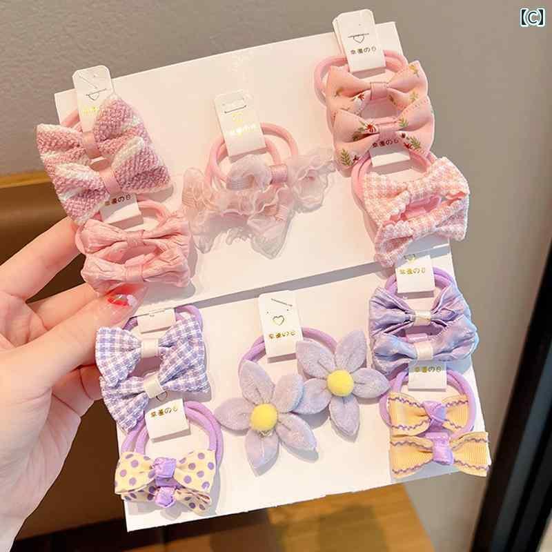 ヘアーアクセサリー 女子 キッズ 子供 ヘア ロープ かわいい リボン ヘア ゴム ス...
