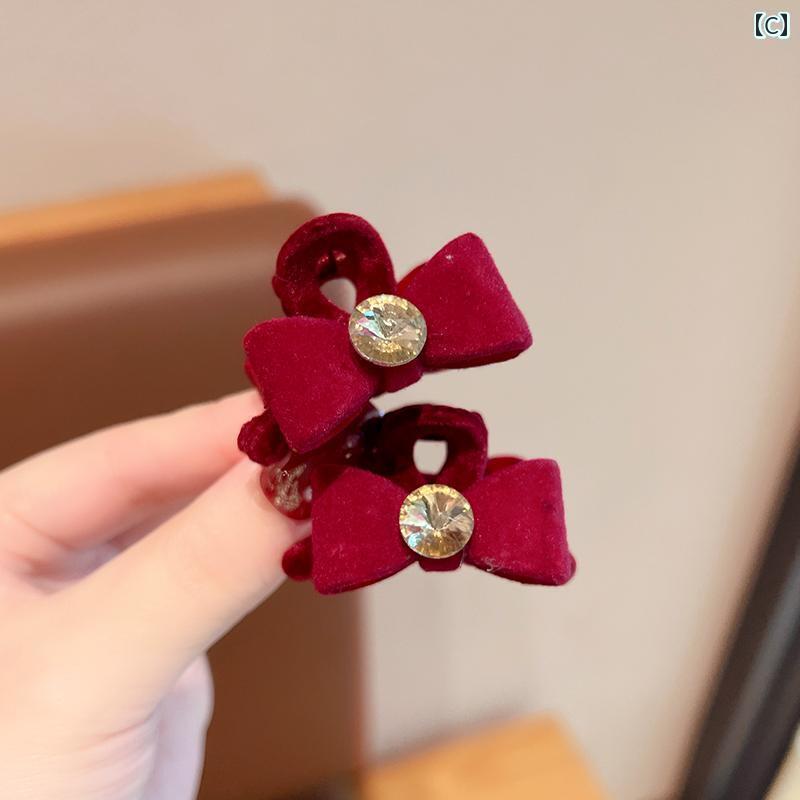 ヘアーアクセサリー 女子 キッズ 子供 年 お祝い クリップ 赤 リボン 桜 ヘアピン ...