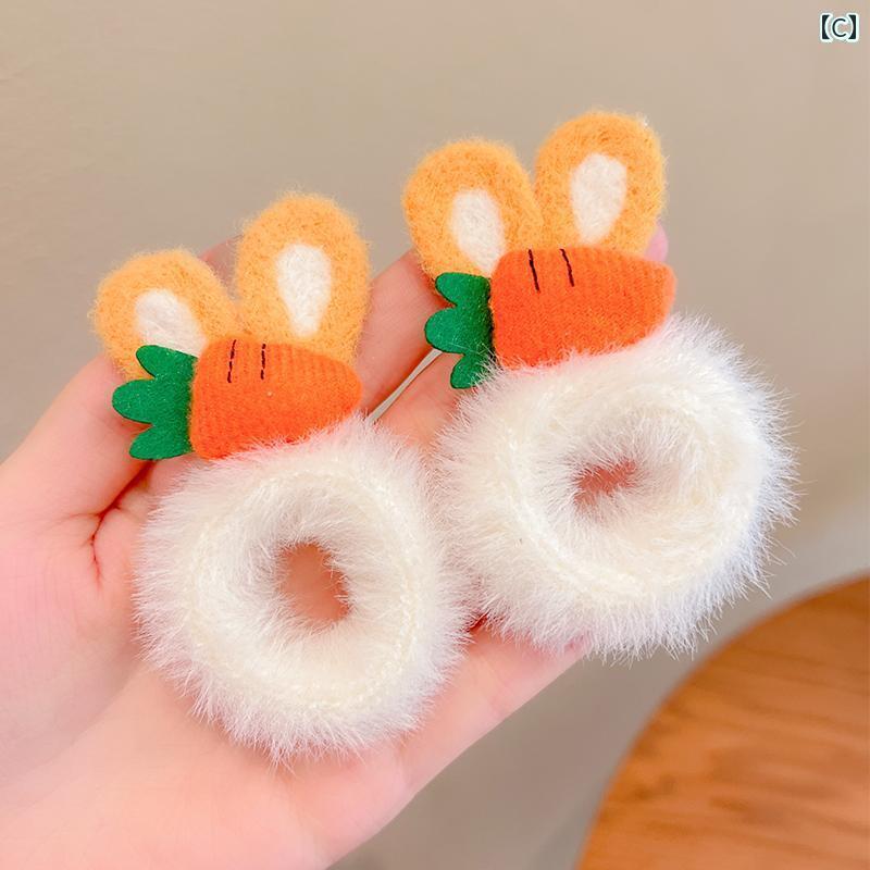 ヘアーアクセサリー 女子 キッズ 子供 かわいい ウサギ 耳 ニンジン ぬいぐるみ ヘ...