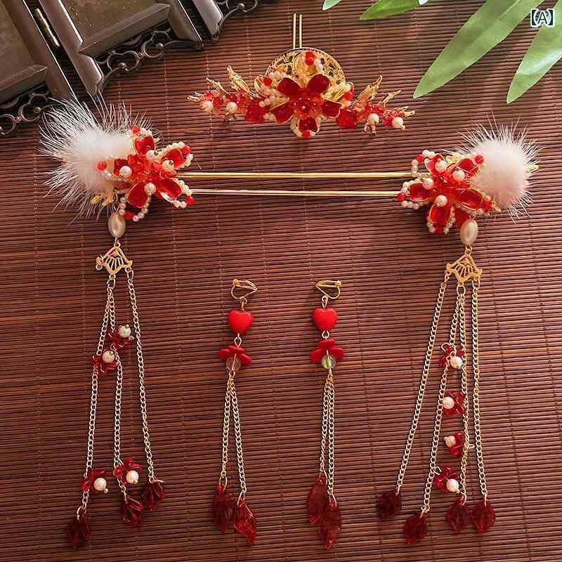 ヘアーアクセサリー 女子 キッズ 子供 チャイナ風 馬顔スカート ヘアピン 年 少女 漢服 ヘアピン 年 タ..