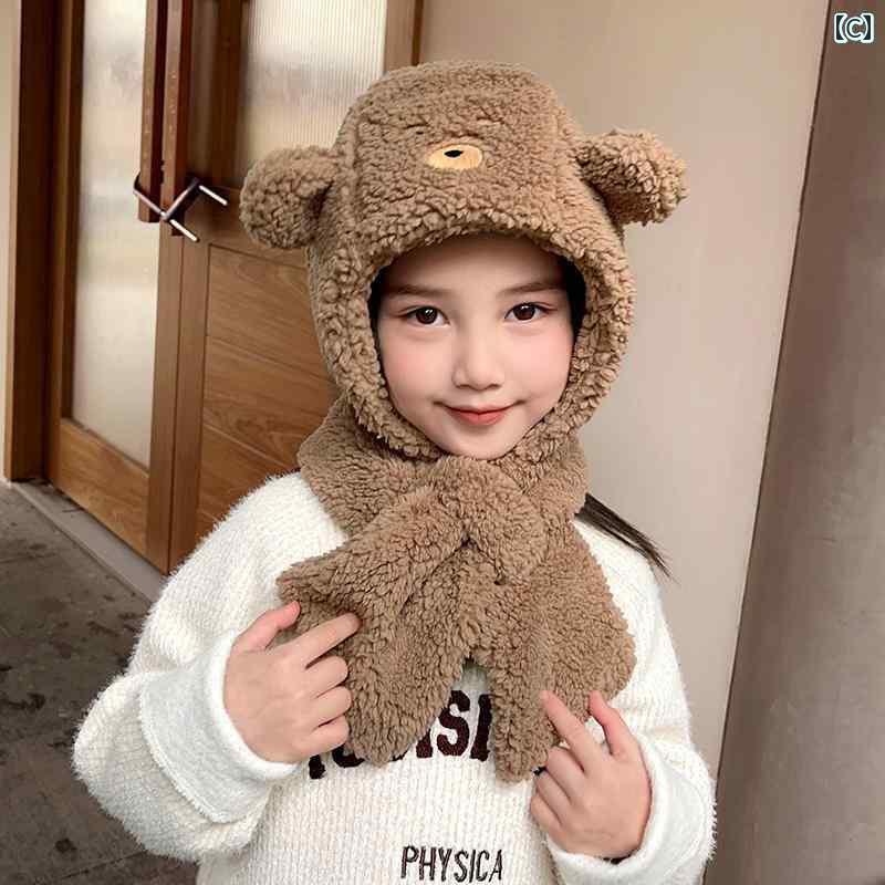 帽子 キッズ 子供 男の子 女子 赤ちゃん かわいい スカーフ オールインワン 冬 暖...