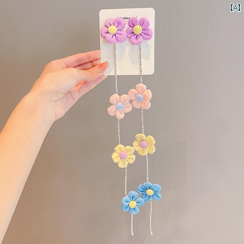 子供 花 編み込み ヘア チェーン プリンセス高 見え ベビー タッセル ヘアピン 女の子 女の子 女の子 ..