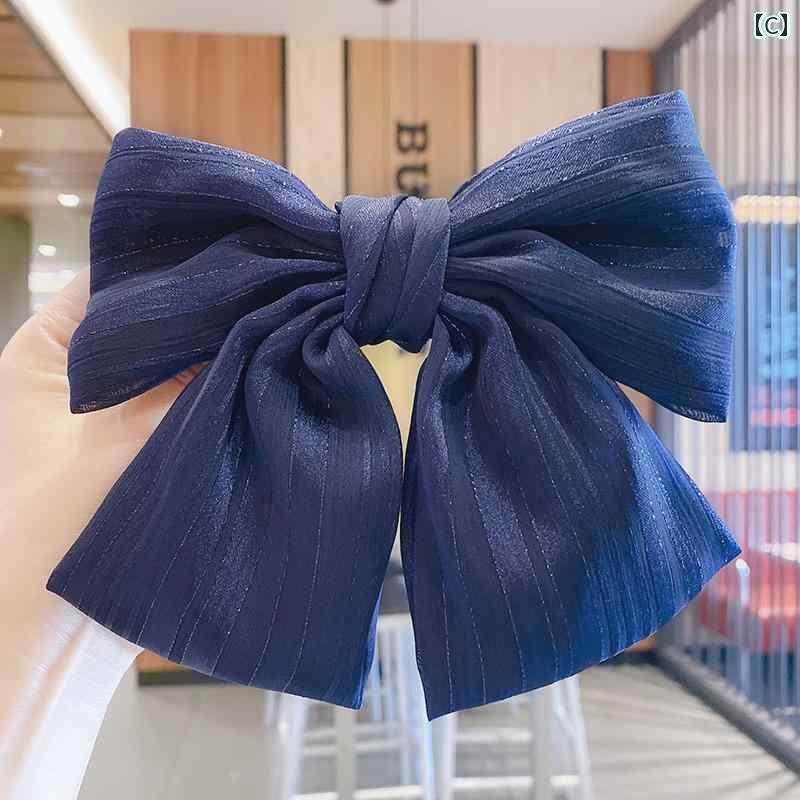 ヘアーアクセサリー 女子 キッズ 子供 かわいい ゴールデン リボン ヘアピン 生地 ...