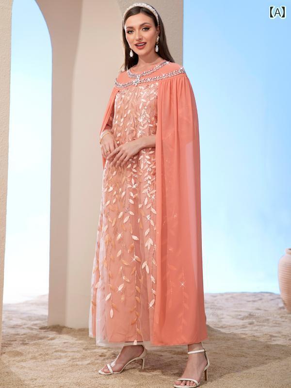 レディース ネイル ドレス 中東 アラブ レディー スケー ー ブ スパンコール キラキラ キラキラ キラキ..