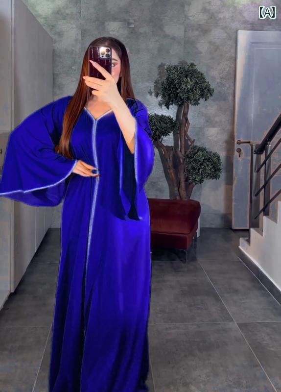 レディース サウジアラビア おしゃれ 中東 リゾート 風 ロング ドレス おしゃれ ローブ ロング ドレス