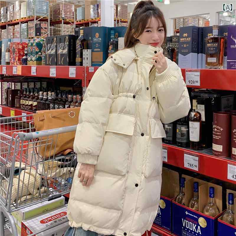 アウター レディース 冬 カジュアル 暖かい 韓国 ダウン ジャケット ダウン レングス フード ジャケット 厚手 ウエスト