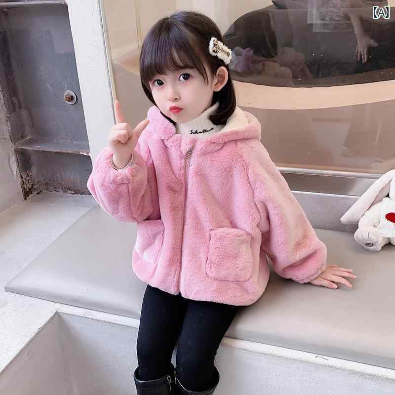 子供服 女の子 キッズ かわいい おしゃれ 冬 綿 コート 起毛 トップス ベビー 冬 厚手 暖かい トップス