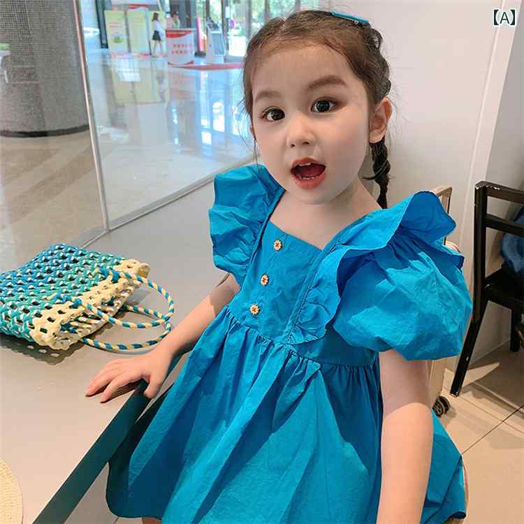 子供服 女の子 キッズ かわいい おしゃれ パフスリーブ 夏新 ベビー キッズ 韓国 西洋 半袖 プリンセス