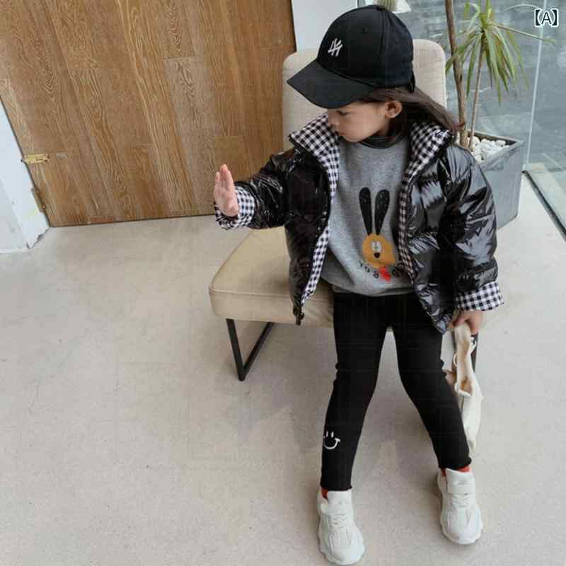 子供服 女の子 キッズ かわいい おしゃれ 綿 コート 冬 厚手 ダウン 綿 ジャケット 両面 綿 トレンディ