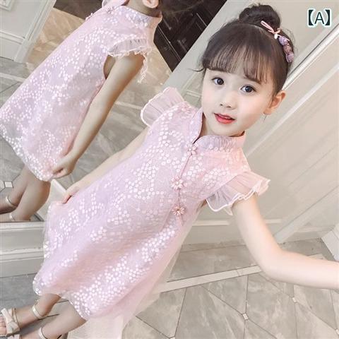 子供服 女の子 キッズ かわいい おしゃれ 夏 チャイナ プリンセス 西洋風 韓 スカート