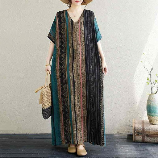 レディース ファッション おしゃれ 夏 レトロ 縦長 ワンピース ゆったり aライン ロング スカート レディース ファッション おしゃれ 夏 レトロ 縦長 ワンピース ゆったり aライン ロング スカート