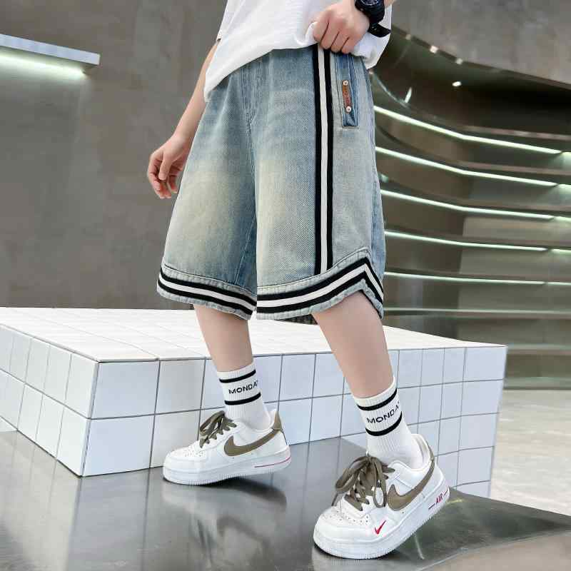 デニム パンツ 男の子 ボーイズ 子供 カジュアル 夏 薄手 涼しい 大きめ 夏 ショート 夏 ミディアム