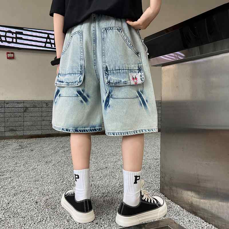 デニム パンツ 男の子 ボーイズ 子供 カジュアル 夏 薄手 涼しい ショート 夏 ジーンズ 夏 トレンド