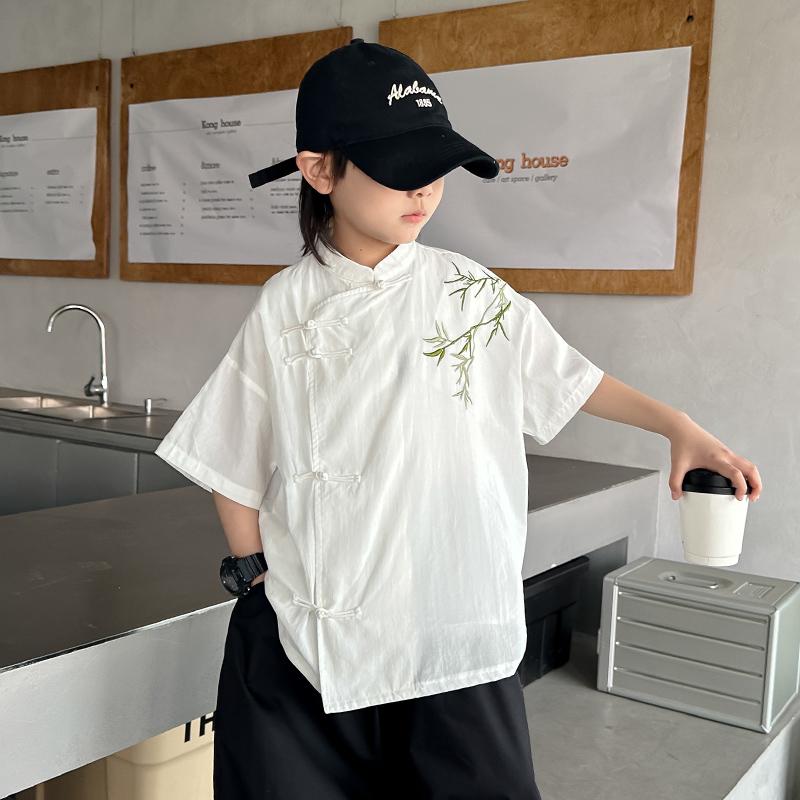男の子 Tシャツ 半袖 ファッション キッズ 子供 カジュアル おしゃれ 夏 夏 チャイナ風 レトロ トップス