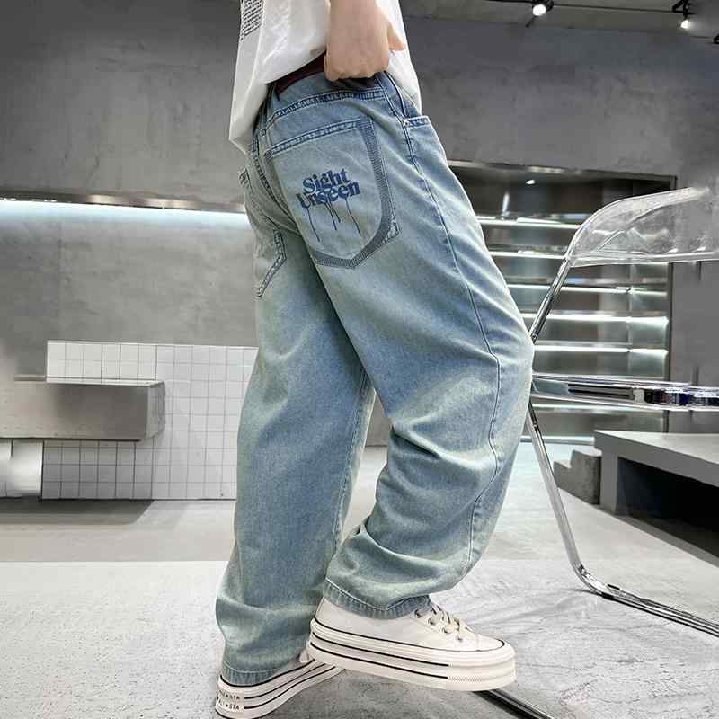 デニム パンツ 男の子 ボーイズ 子供 カジュアル 夏 薄手 涼しい ズボン 夏 防蚊 ジーンズ トレンド