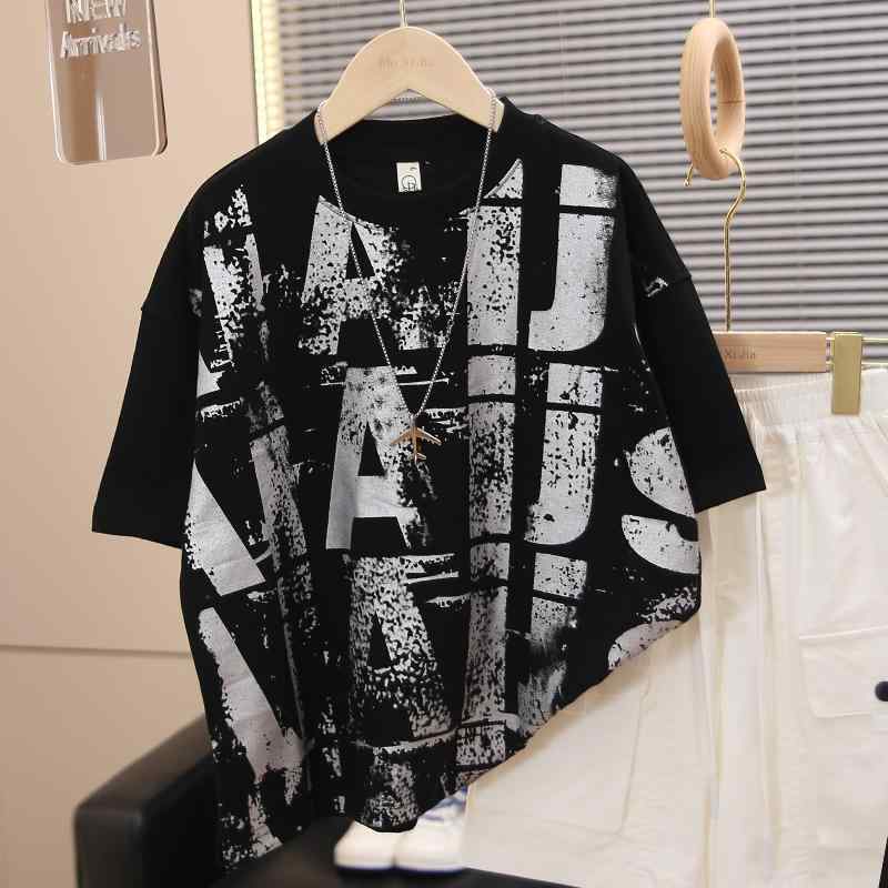 男の子 Tシャツ 半袖 ファッション キッズ 子供 カジュアル おしゃれ 夏 夏 大きめ ゆったり 綿 夏