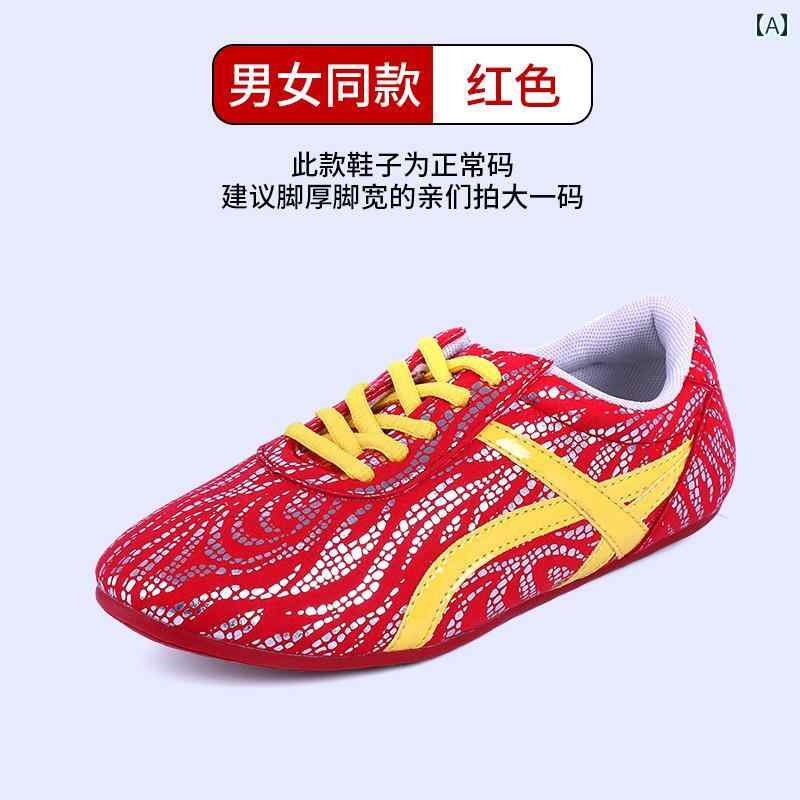 太極拳 シューズ レディース メンズ 柔らかい 通気性 快適 ラバーソール 滑りにくい 耐 武道 パフォーマンス 子供 トレーニング カンフー 黒 赤 ピンク