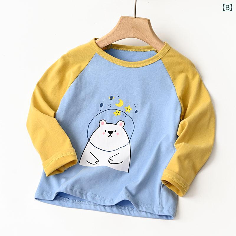 tシャツ キッズ 子供服 女の子 ロンT 長袖 コットン ラウンドネック ラグランスリーブ 春秋 ホワイト ピンク ブルー - 2