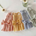 犬服 ドレス ワンピース ドッグウェア かわいい おしゃれ ペット チェック スカート 夏 イエロー ピンク ブルー