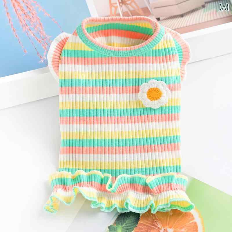 犬服 タンクトップ ノースリーブ 袖し ドッグウェア かわいい おしゃれ ペット コットン ベスト スカー..