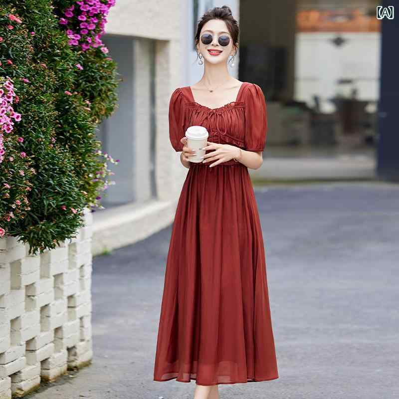 レディース ファッション 夏 エレガント 上品 おしゃれ ドレス 精巧 軽量 涼しい 涼しい 涼しい スカート