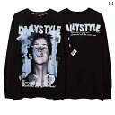 tシャツ トップス メンズ レディース ダーク ファッション 大きめサイズ ン ストリート プリント 長袖 秋冬 ヒップ ホップ カップル 黒 白