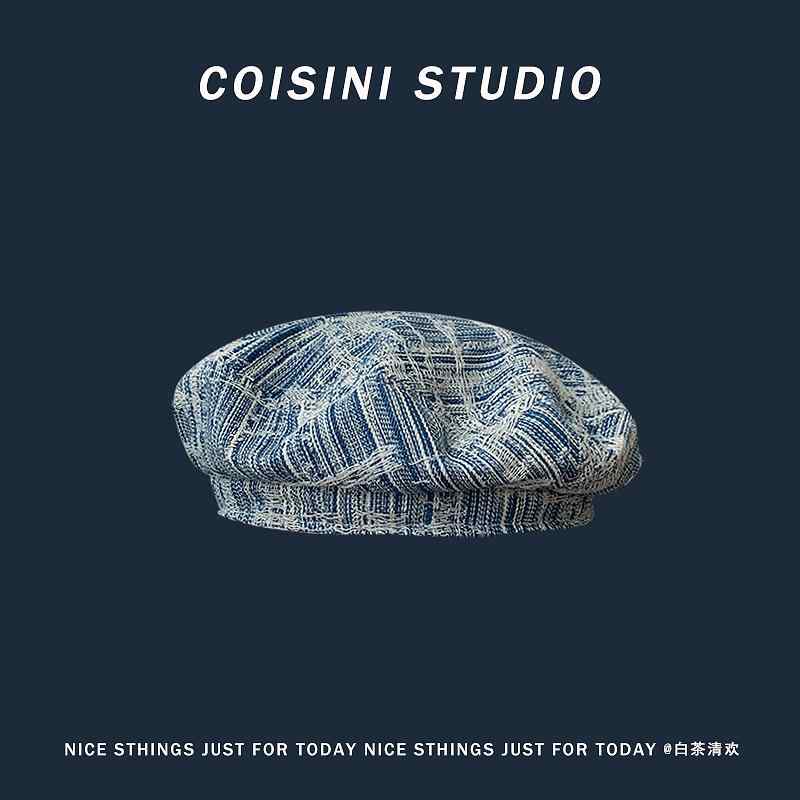 ベレー帽 レディース メンズ 帽子 デニム 春夏 薄手 涼しい カジュアル おしゃれ ファッション チェック 韓国