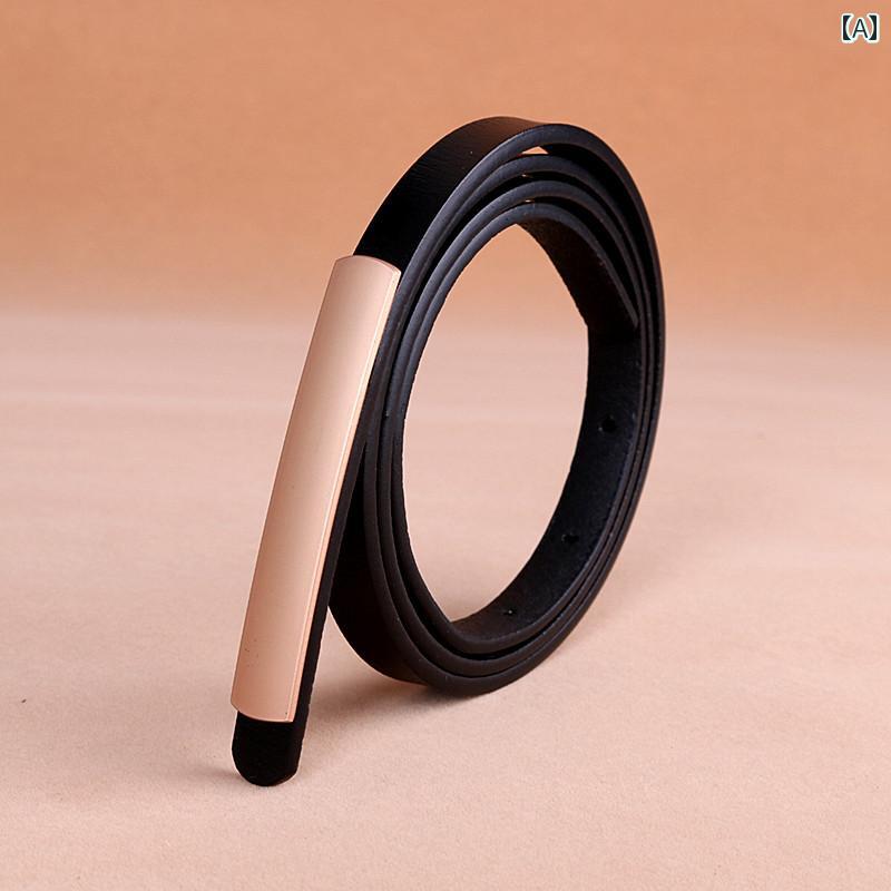 ベルト レディース 細 おしゃれウエストマーク スカート ドレス シンプル レザー 革 ホワイト レッド ..