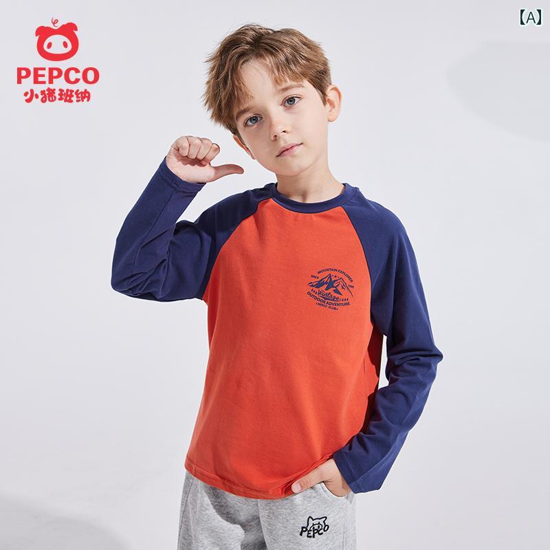 tシャツ キッズ 子供服 男の子 ロンT 長袖 春秋 ラグランスリーブ ラウンドネック トップス オレンジ ネイビー ホワイト