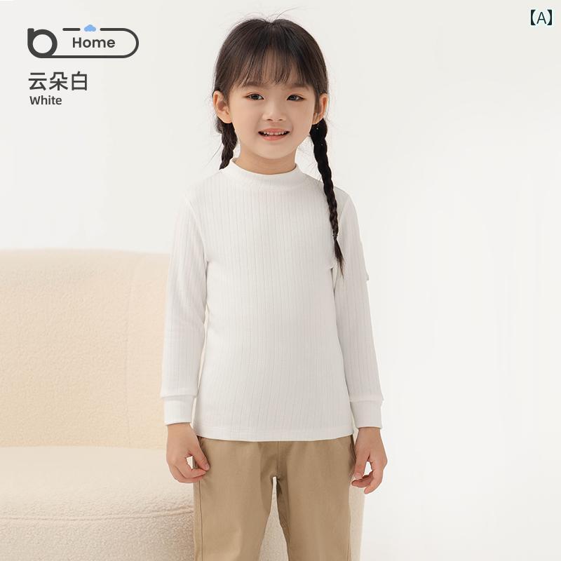 カットソー tシャツ キッズ 子供服 女の子 男の子 薄手 涼しい ハーフハイネック 綿 春秋 長袖 トップス ホワイト ブルー グリーン