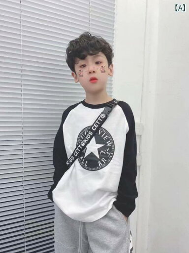 tシャツ キッズ 子供服 男の子 ロンT メンズ ヒップホップ ラグラン 長袖 春秋 グレー ホワイト 星 韓国 tシャツ キッズ 子供服 男の子 ロンT メンズ ヒップホップ ラグラン 長袖 春秋 グレー ホワイト 星 韓国