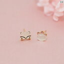 スタッドピアス かわいい 大人 レディース アクセサリー キツネ 爪 石 ストーン 小さめ 左右非対称 違う デート ショッピング