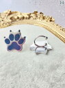 ピアス イヤーカフ レディース アクセサリー スタッド 合金 メッキ かわいい パンク サブカルチャー 動物 犬 肉球 黒 プレゼント 誕生日